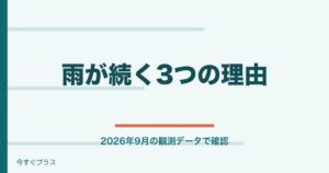 【2026年9月】最近雨が多いのなぜ？豪雨が続く理由は？