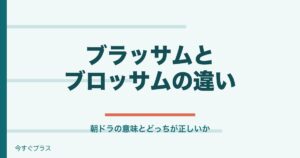 朝ドラのブラッサムの意味やブロッサムの違いは？どっちが正しい？